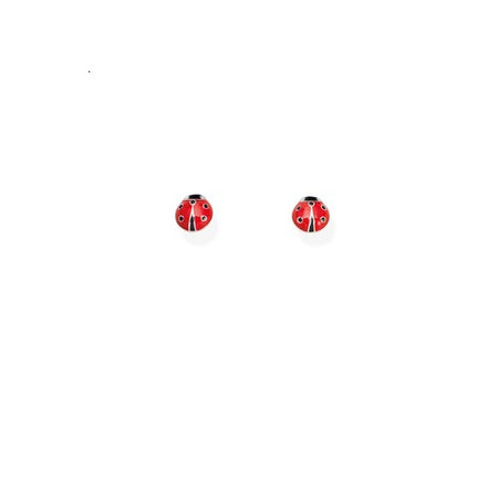 Orecchini Donna AMEN Coccinella Smaltata Argento 925 Anallergico