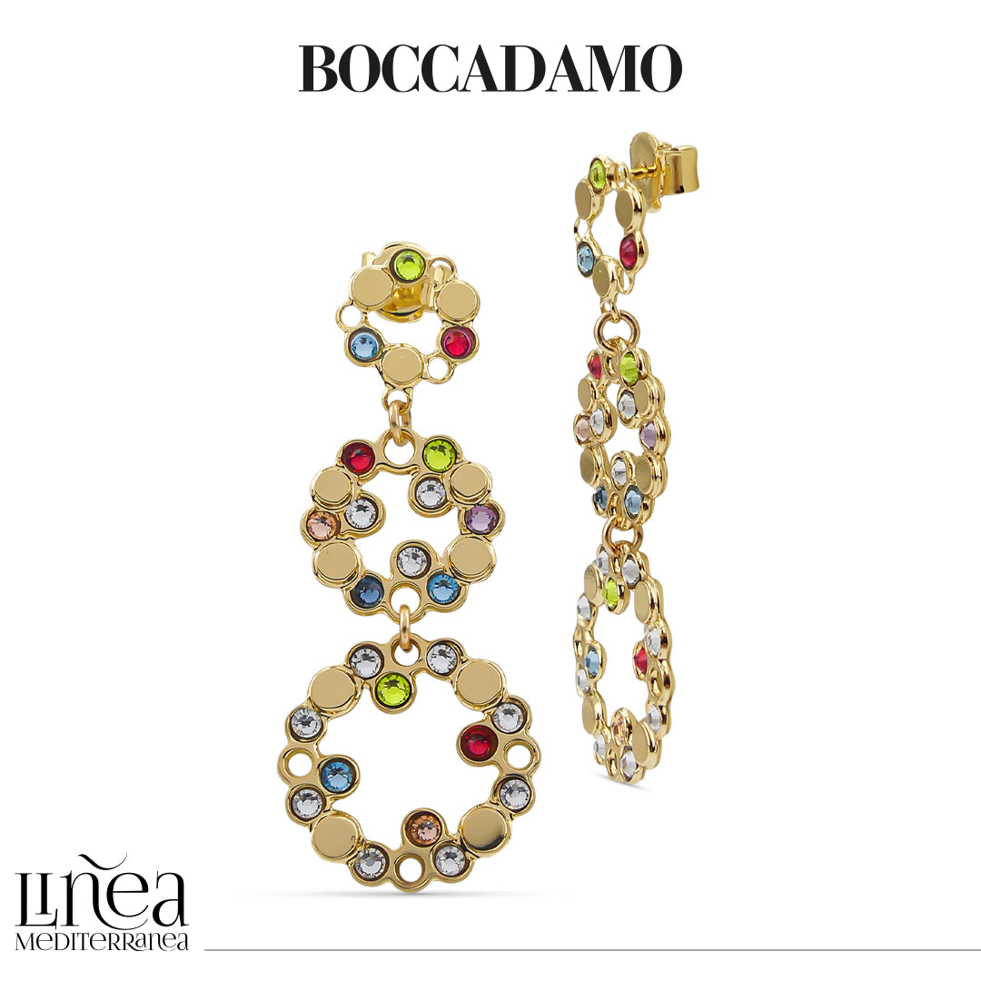 BOCCADAMO Orecchini Donna Magic Circle Degradè con Cristalli Multicolor