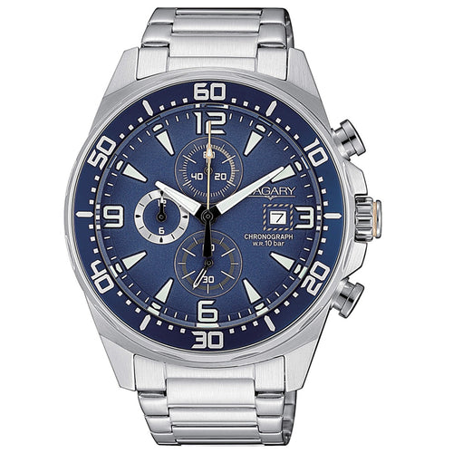 Vagary By Citizen Orologio Cronografo Uomo – Modello Aqua IV4-713-71, Cassa 43mm In Acciaio, Quarzo, 10 ATM