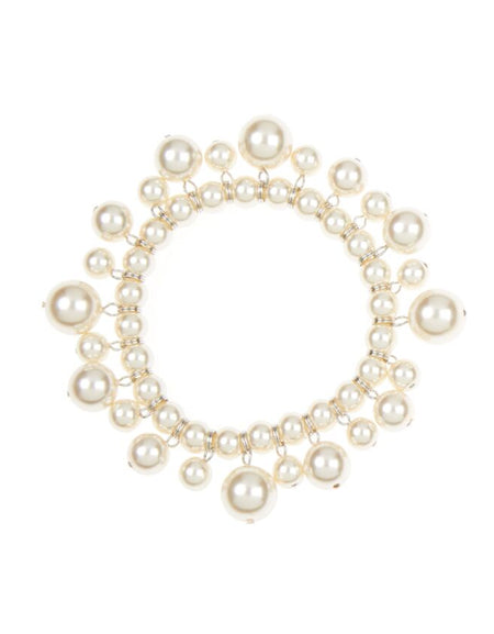 OTTAVIANI Bracciale Donna Elasticizzato con Perle di Vetro Bianche