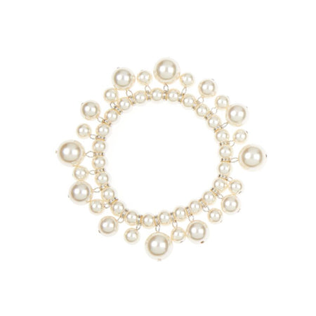 OTTAVIANI Bracciale Donna Elasticizzato con Perle di Vetro Bianche