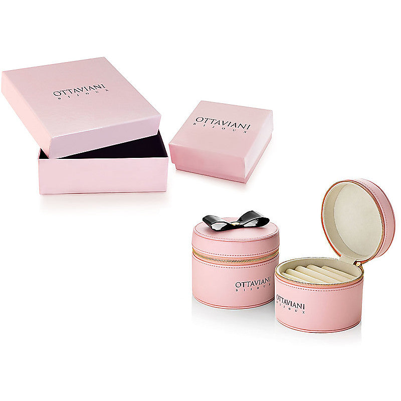 OTTAVIANI Orecchini Donna Pendenti Elegance con Zirconi Bianchi e Perle