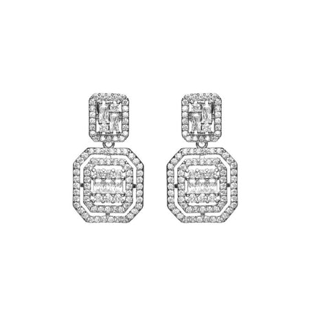 OTTAVIANI Orecchini Donna Pendenti Elegance con Zirconi Bianchi