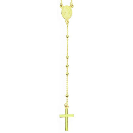 AMEN Collana Rosario Classico Dorato grani 2.5mm in Argento 925