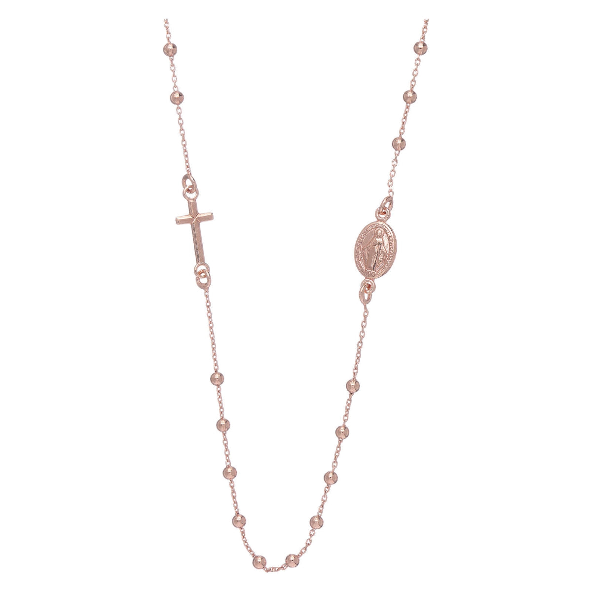 Collana AMEN Rosario Girocollo Rosé grani 2,5mm Argento 925