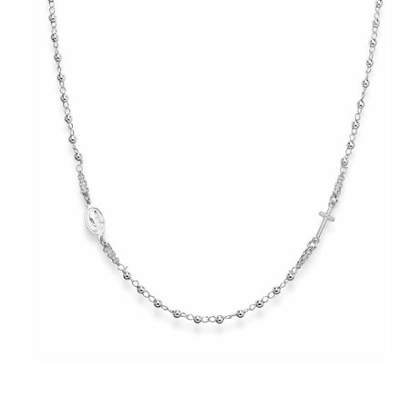 AMEN Collana Rosario Girocollo grani 3mm in Argento 925