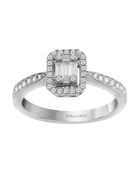 Anello Donna SALVINI Emerald Magia in oro Bianco 18kt con Diamanti