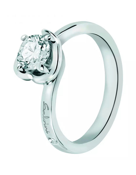 Anello Donna SALVINI Solitario Abbraccio in oro Bianco 18k