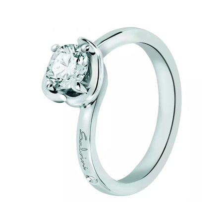 Anello Donna SALVINI Solitario Abbraccio in oro Bianco 18k