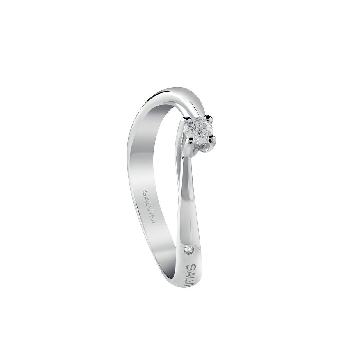 Anello Donna SALVINI Solitario Dedica in Oro Bianco 18k e Diamante