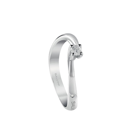 Anello Donna SALVINI Solitario Dedica in Oro Bianco 18k e Diamante