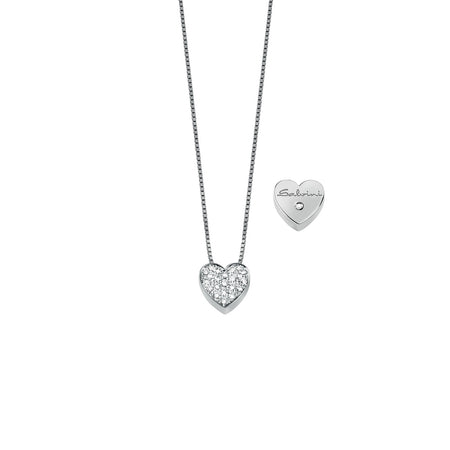 Collana Donna SALVINI I Segni pendente Cuore Medio in Oro Bianco 18k e Diamanti