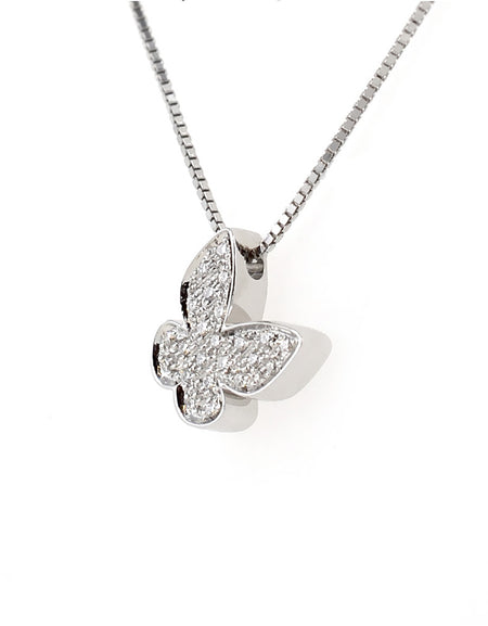Collana Donna SALVINI Farfalla I Segni in Oro Bianco 18kt e Diamanti naturali 0.15ct