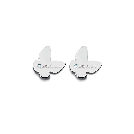 Orecchini Donna SALVINI coll: Minimal Pop Farfalla in Oro Bianco 9kt e Diamanti