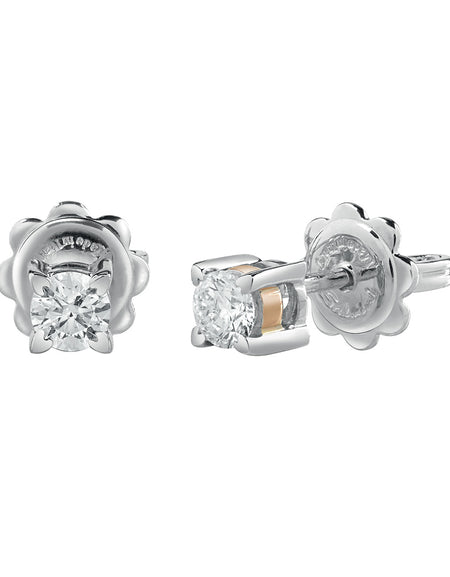 Orecchini Donna SALVINI Punto Luce Battito in Oro Bianco e Rosa 18kt Diamante 0.36CT