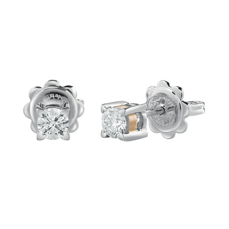 Orecchini Donna SALVINI Punto Luce Battito in Oro Bianco e Rosa 18kt Diamante 0.36CT