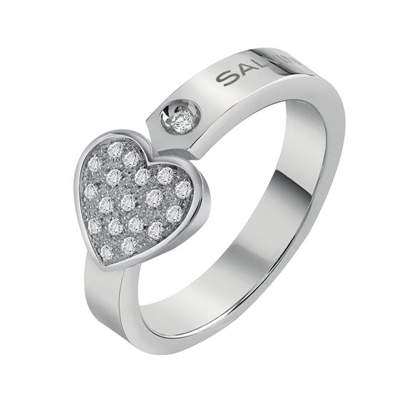 Anello Donna SALVINI I Segni Cuore in Oro Bianco 18kt e Diamanti 0.14ct